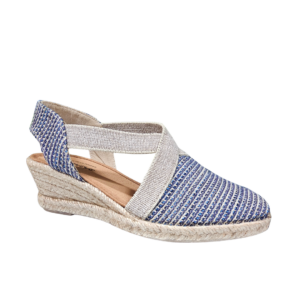 ALPARGATAS PARA MUJER CABRERA 100% PIEL ELÁSTICOS AZUL