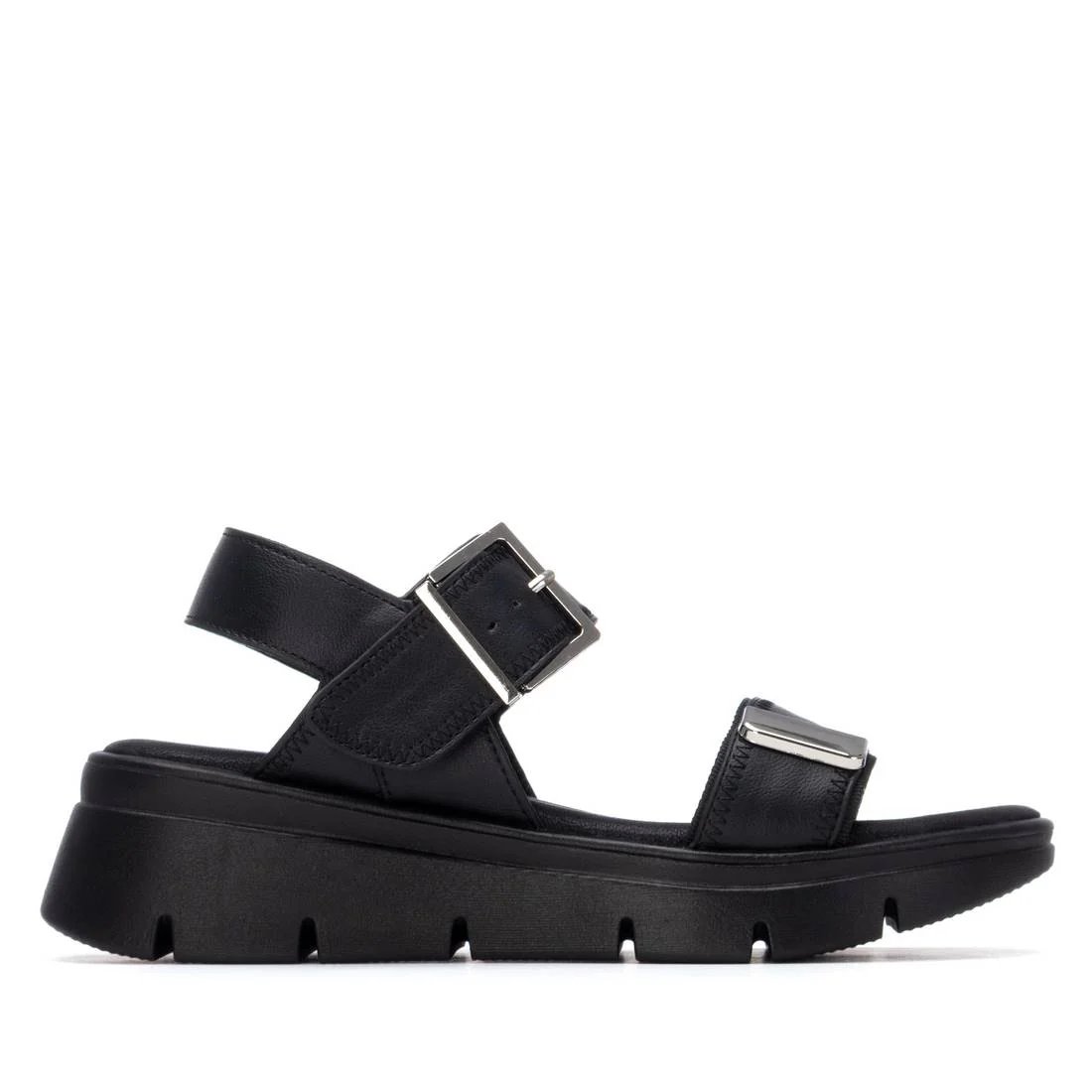 SANDALIA DE MUJER PLANA REFRESH 175161 NEGRO